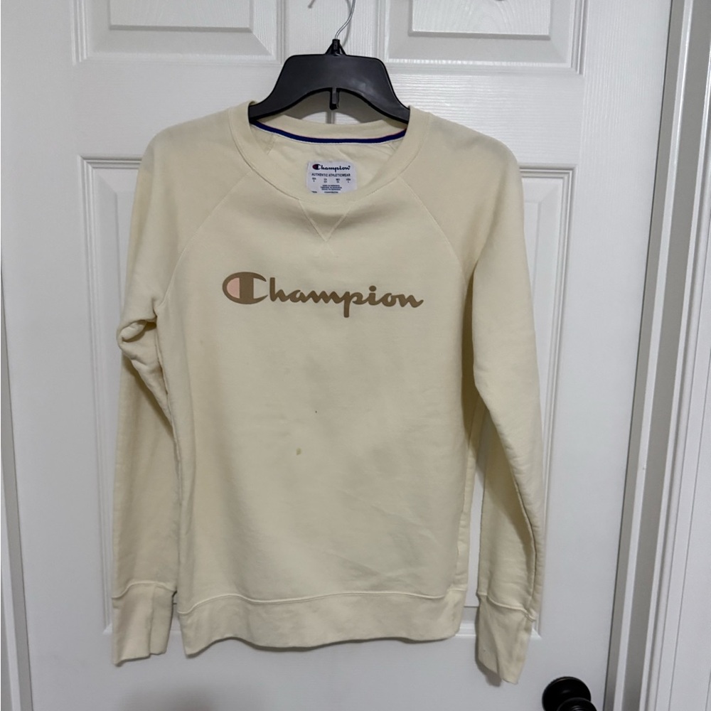 Champion Women's Beige Crew Neck Sweater